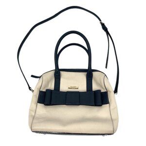 Kate Spade Cream Leather Crossbody Bag | Gold Accents & Bow